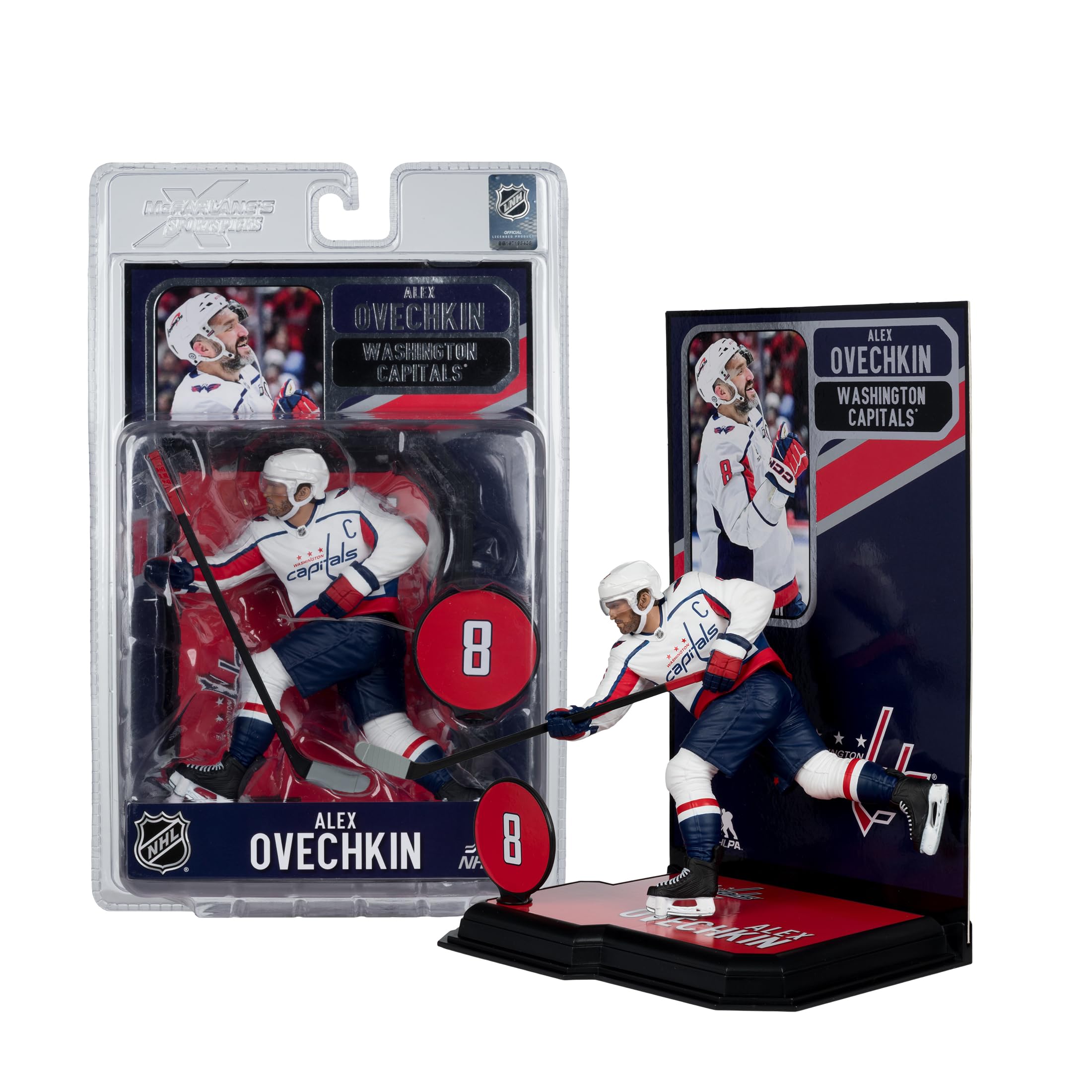 McFarlane Toys Alex Ovechkin Capitals logo adds team pride to display