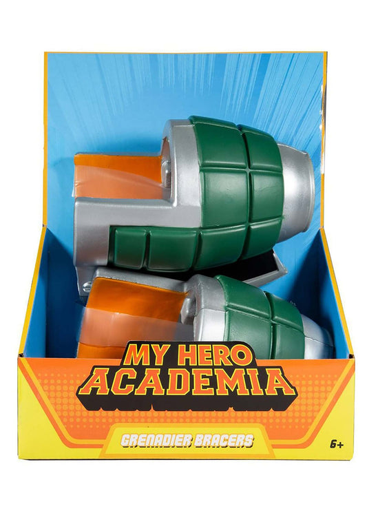 McFarlane Toys Bakugo Grenadier Bracers foam replicas for cosplay authenticity.