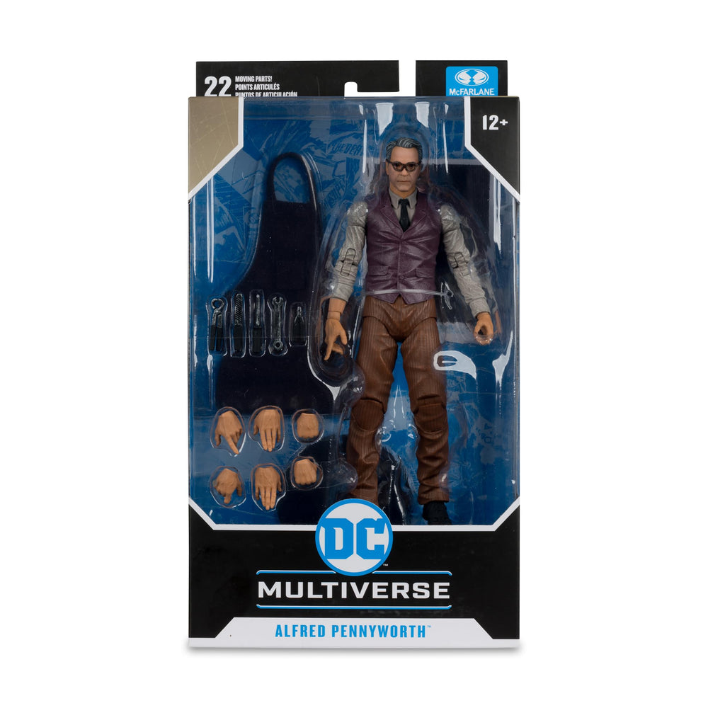 McFarlane Toys Alfred Pennyworth art card front features character art for collection cards.