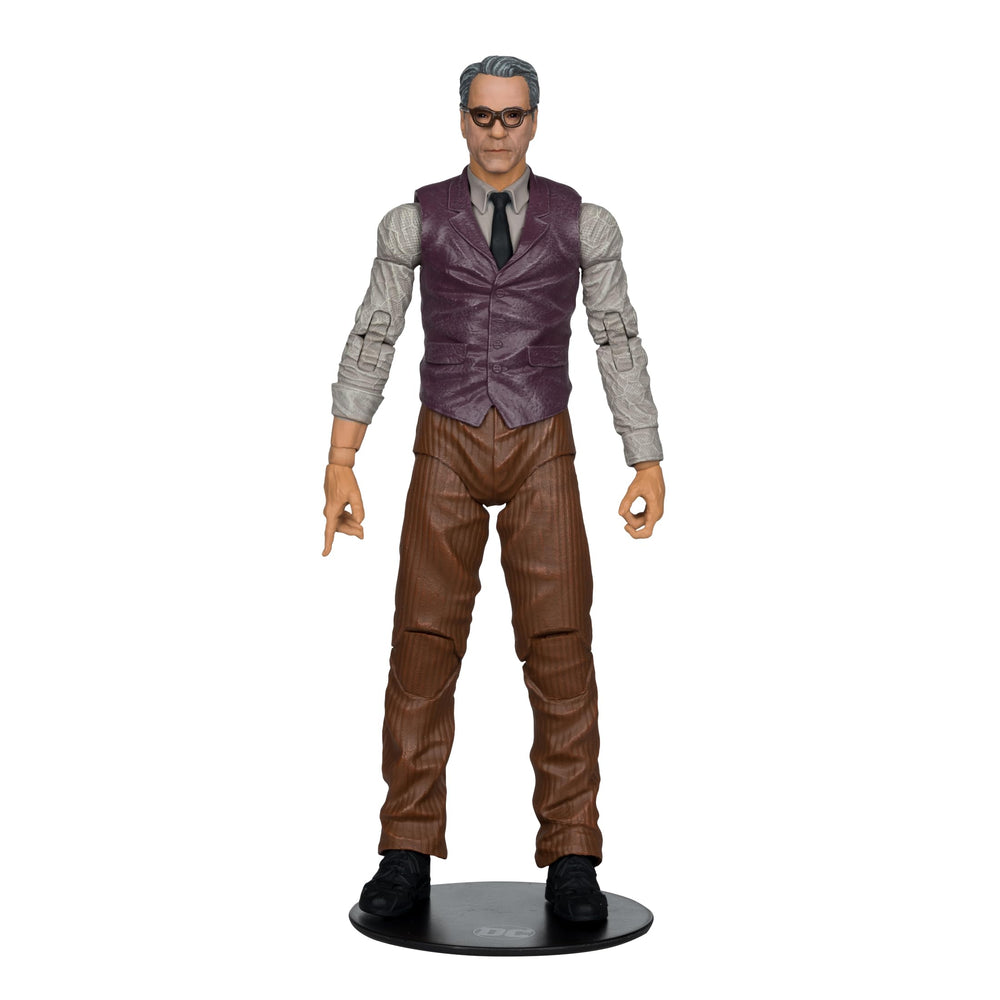 McFarlane Toys Alfred Pennyworth figure with fabric apron for authentic scene details.