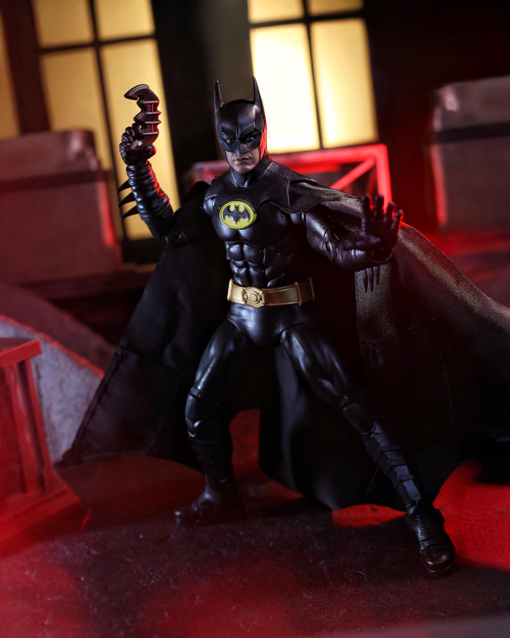 McFarlane Toys DC Multiverse Batman 1989 cape detail highlights dramatic cloth drape