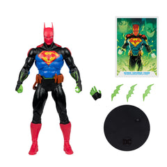 McFarlane Toys DC Multiverse Fusion with three Batarangs for interactive display.