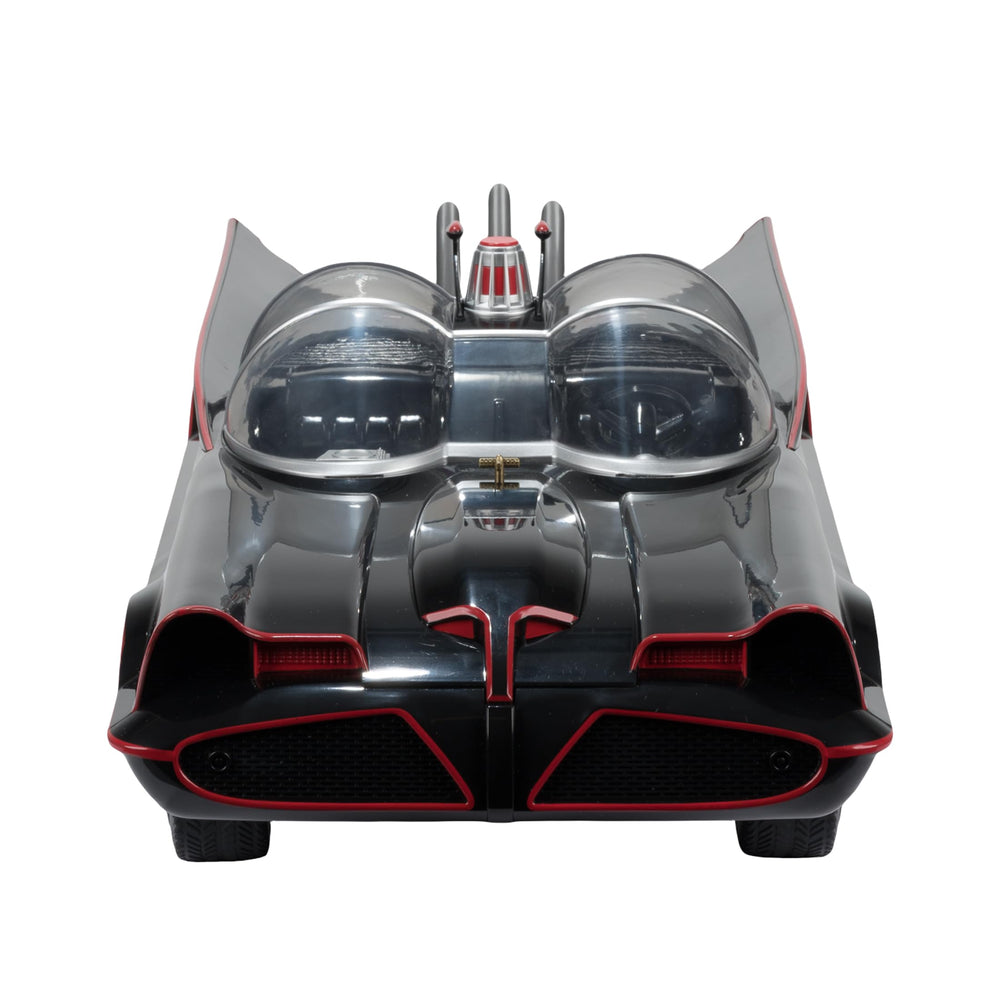 McFarlane Toys DC Multiverse Batmobile styling mirrors the 1960s TV show design.