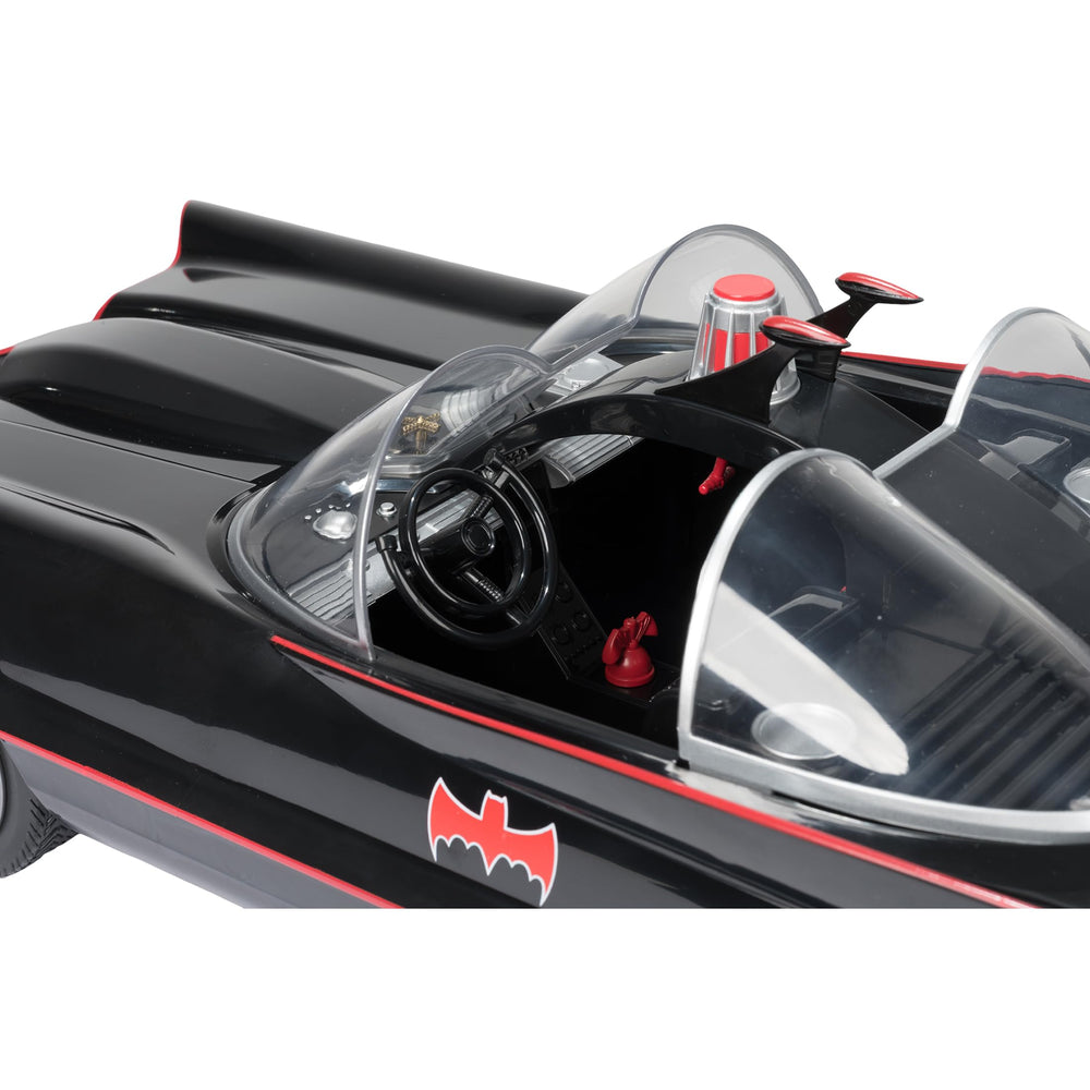 McFarlane Toys DC Multiverse Batmobile Anti-Theft Activator detail adds realism.