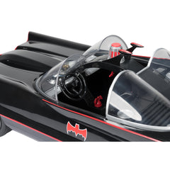McFarlane Toys DC Multiverse Batmobile Anti-Theft Activator detail adds realism.