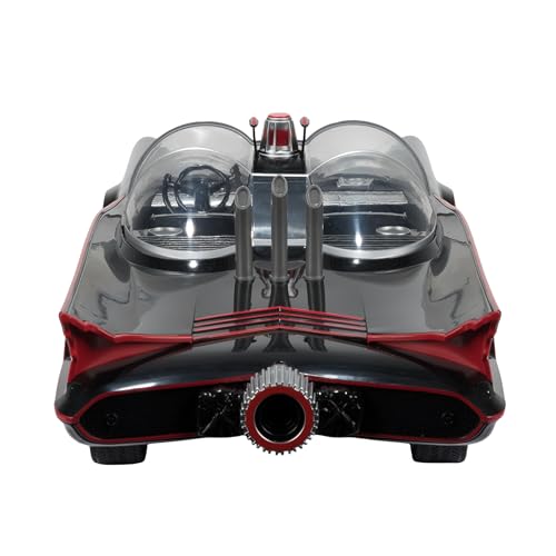 McFarlane Toys DC Multiverse Batmobile with magnets for secure display on metal surfaces.