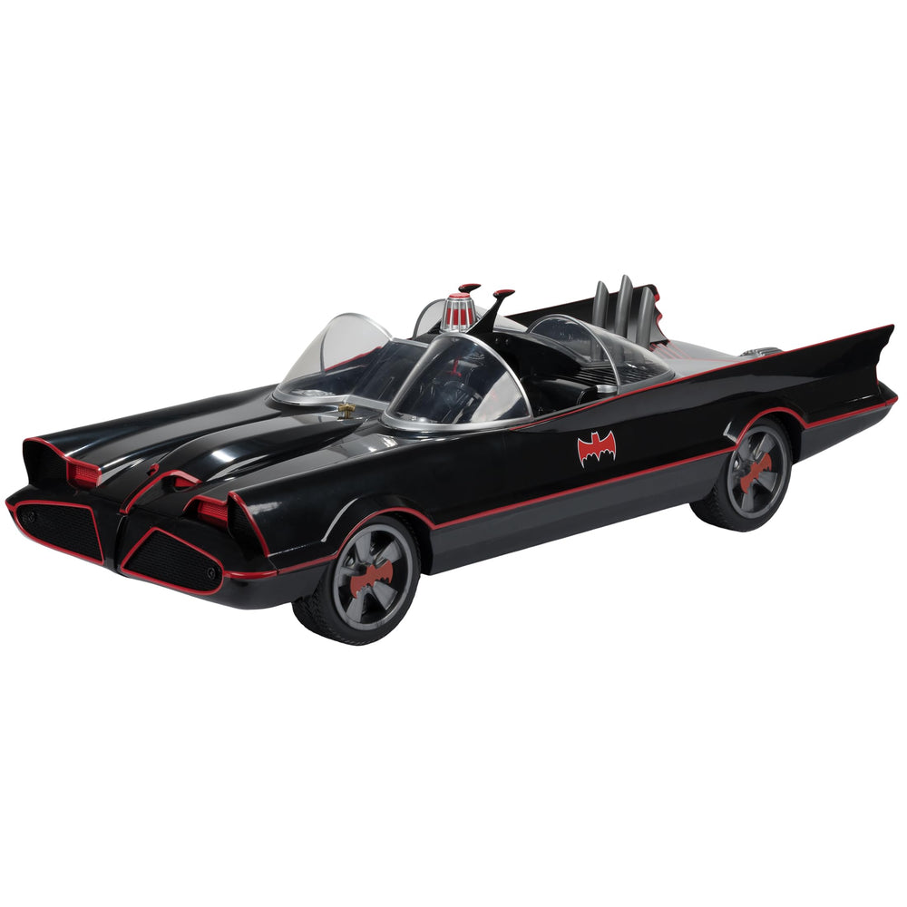 McFarlane Toys DC Multiverse Batmobile with rolling wheels for dynamic display.