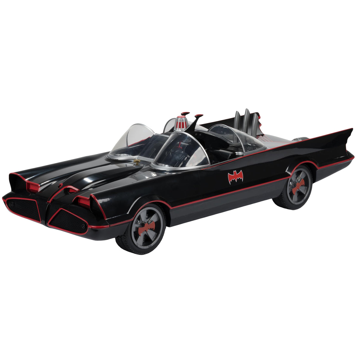 McFarlane Toys DC Multiverse Batmobile with rolling wheels for dynamic display.