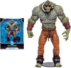McFarlane Toys Killer Croc megafig base provides sturdy stand for dramatic poses.