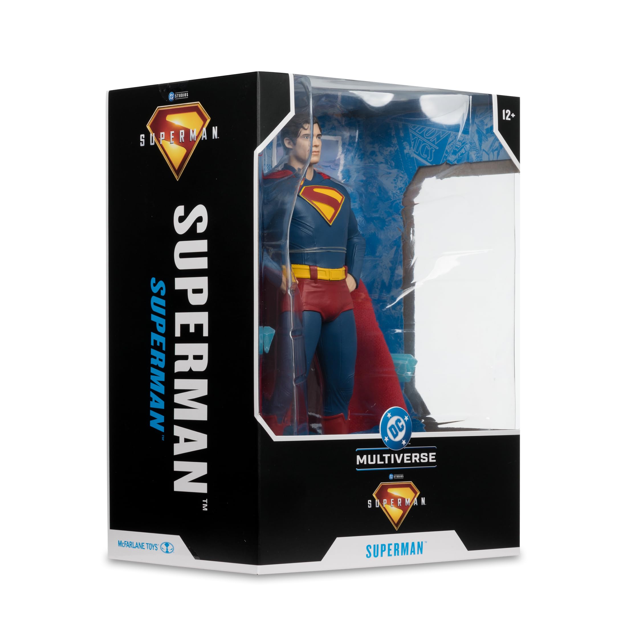 McFarlane Toys DC Superman statue packaging image, ready for shelving and gifting