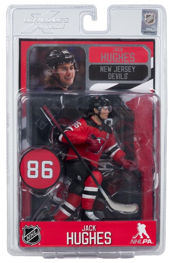 Jack Hughes 7-inch figure with backdrop included for display scenes.