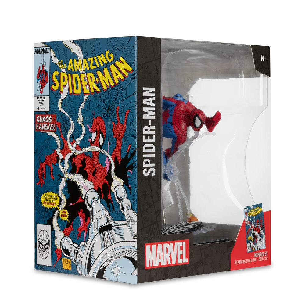 Dynamic diorama pose of Spider-Man 1:10 scale figure by McFarlane Toys