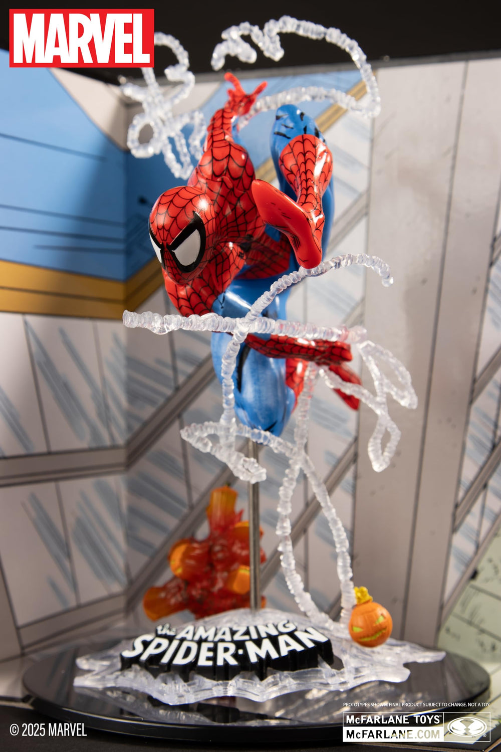 Spider-Man job interview scene from McFarlane Toys for dynamic storytelling