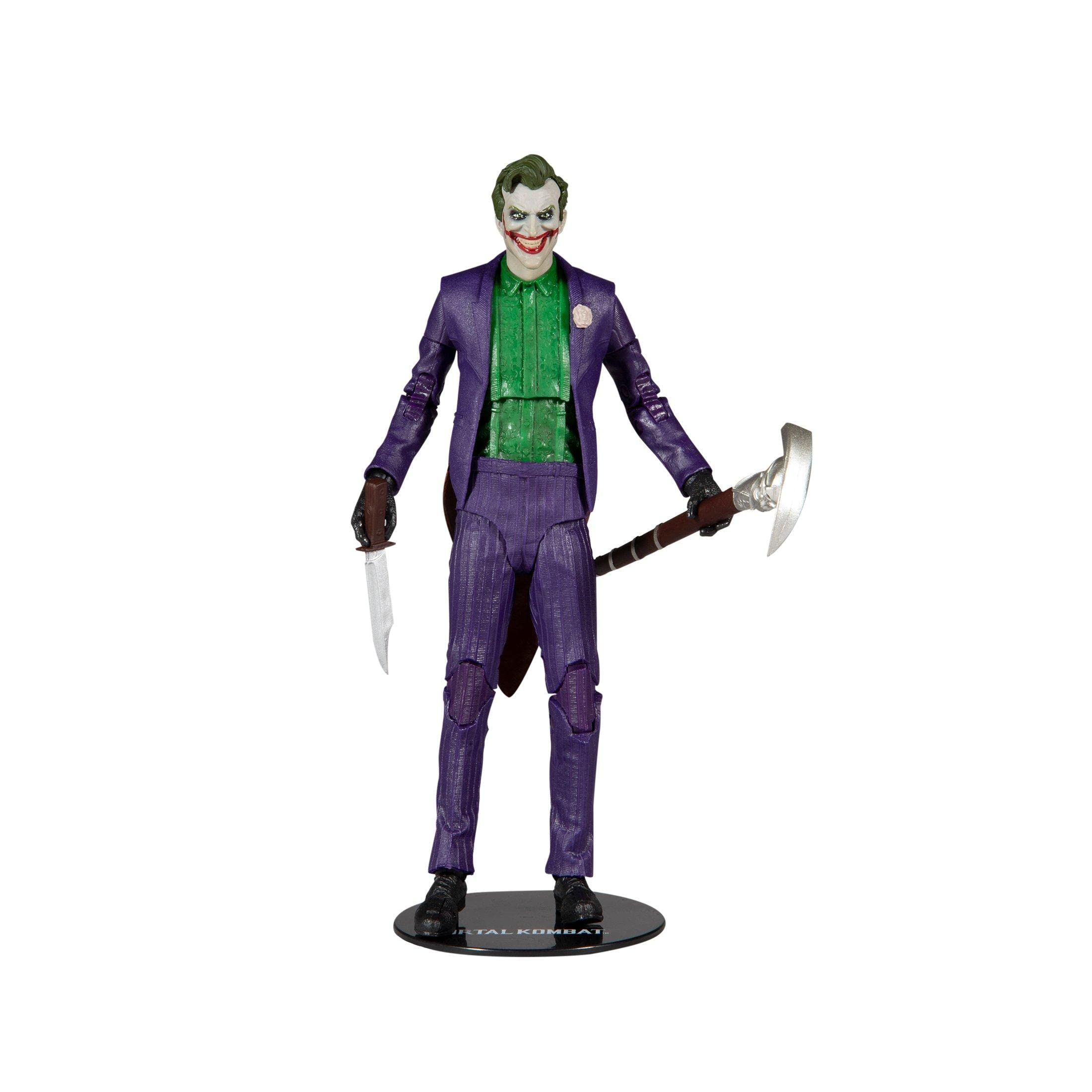 McFarlane Toys Mortal Kombat Joker figure front view showing intricate sculpt