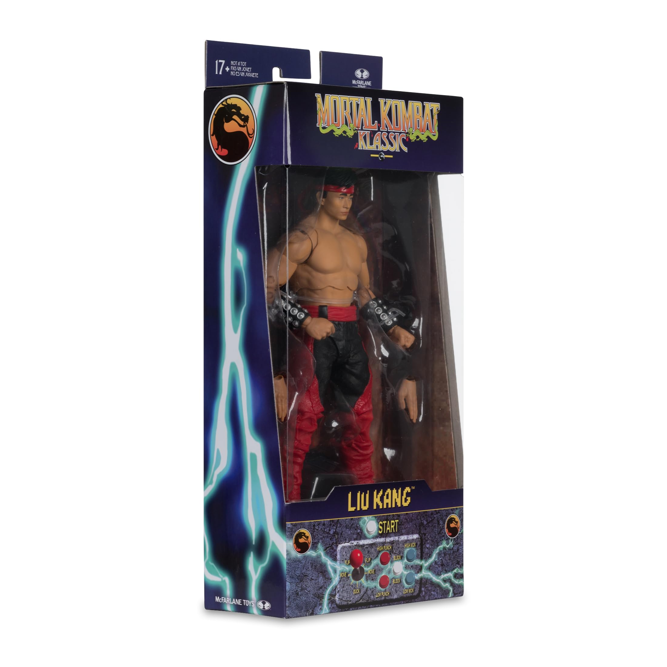 McFarlane Toys Liu Kang costume detail highlights fabric texture and armor accents