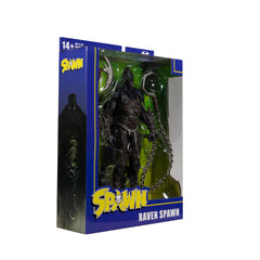 McFarlane Toys Raven Spawn 7-inch figure Hellspawn suit design for display drama.