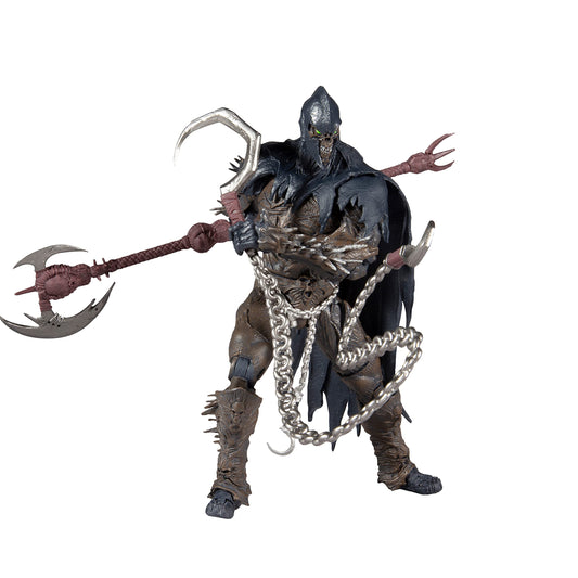 McFarlane Toys Raven Spawn 7-inch figure with scythe and chains for dramatic action.