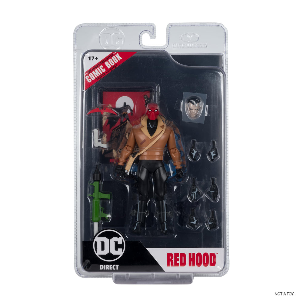 McFarlane Toys Red Hood 6in figure with art card for collectors.
