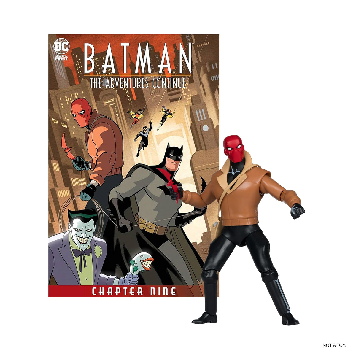 McFarlane Toys Red Hood 6in figure front portrait, ideal for dynamic display.