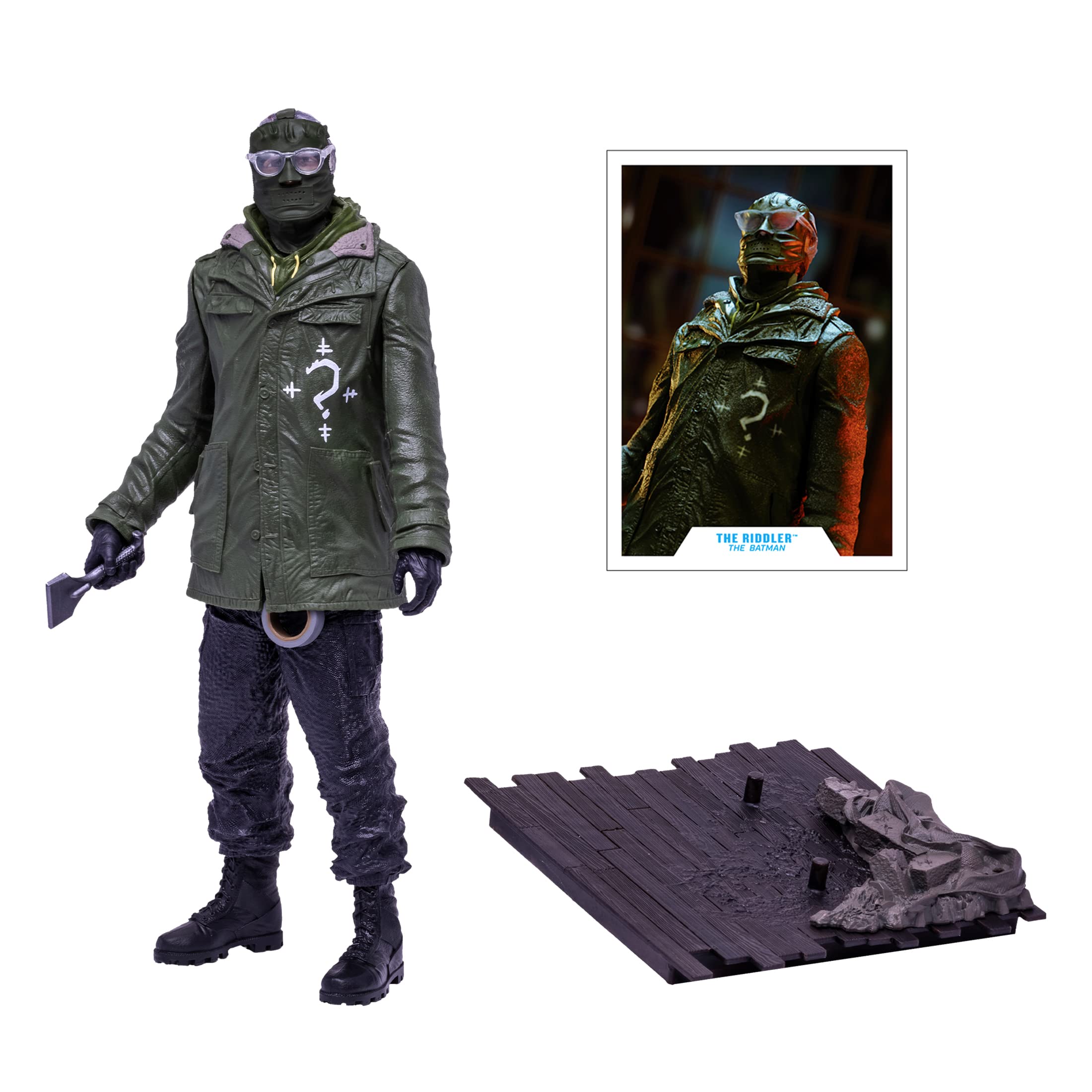 McFarlane Toys Riddler highly detailed sculpt highlighting costume textures