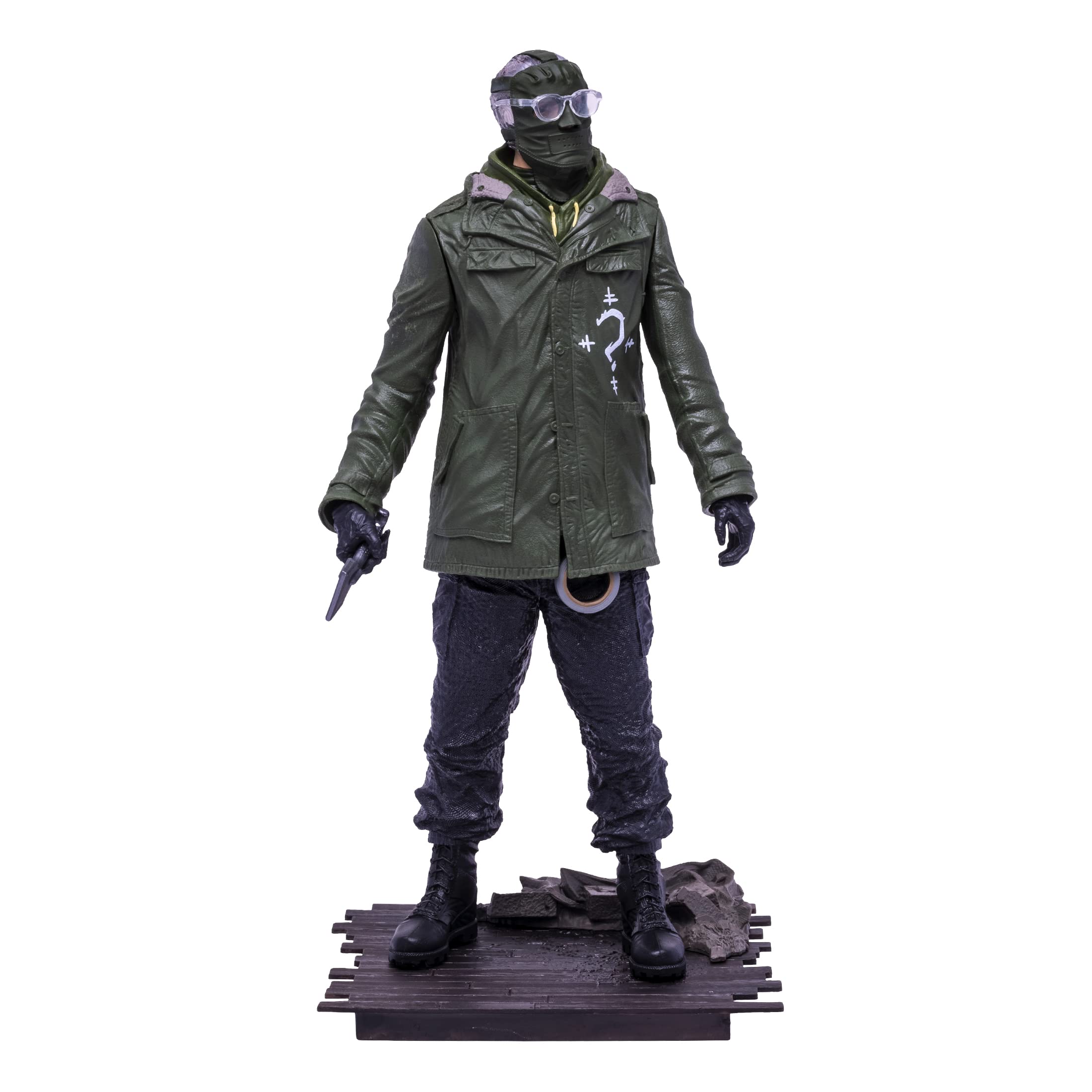 McFarlane Toys Riddler wooden base included for stable shelf display