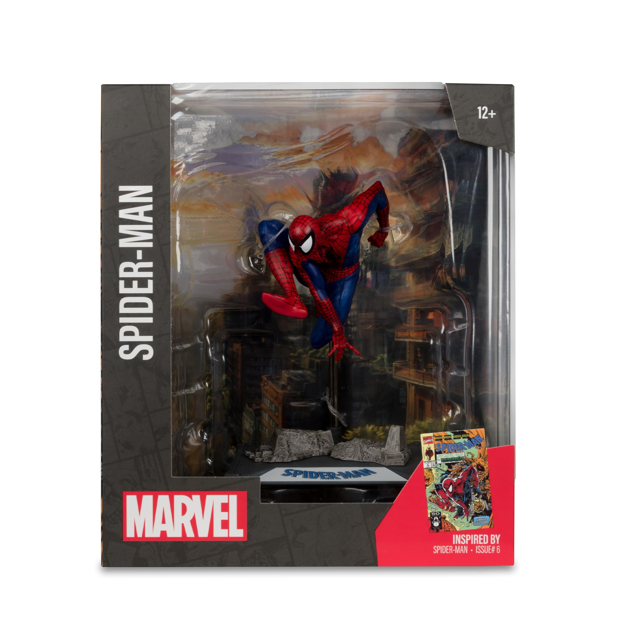 McFarlane Toys Spider-Man environmental base scene for shelf display.