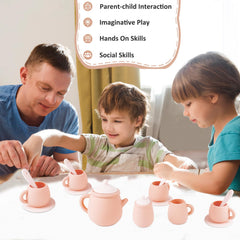 MCGMITT silicone coasters protect surfaces during pretend tea time