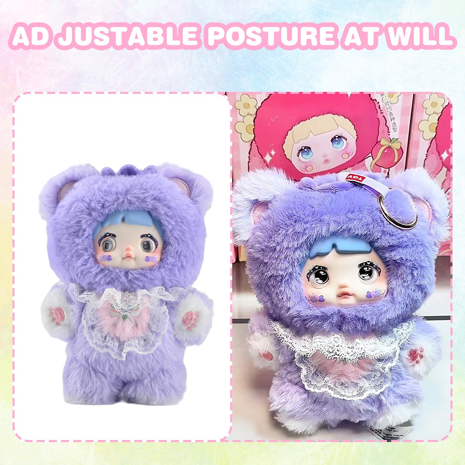 Mckkymi collectible plush box with loop for hanging on bags or shelves