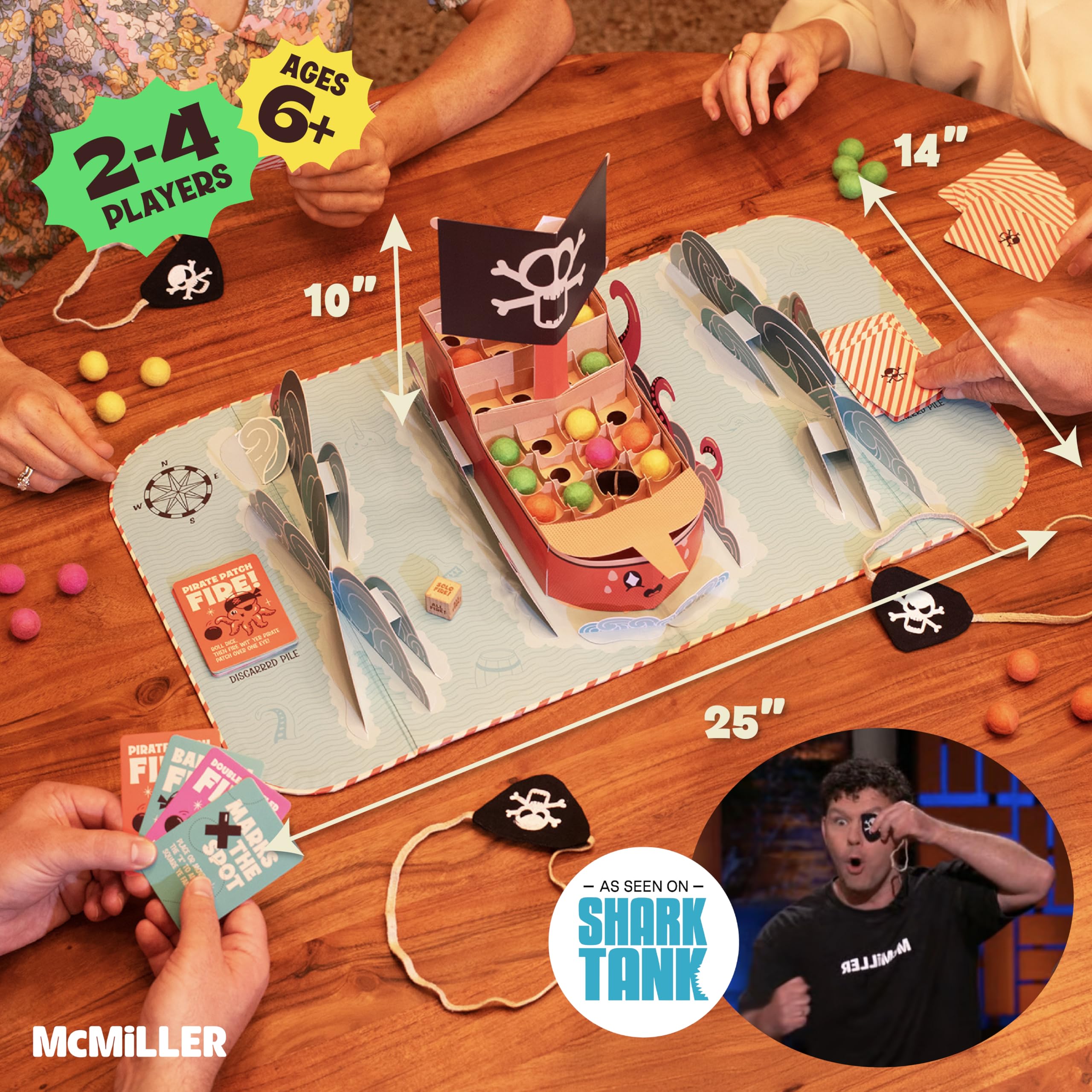 MCMILLER ENTERTAINMENT players toss soft felt cannonballs during lively gameplay