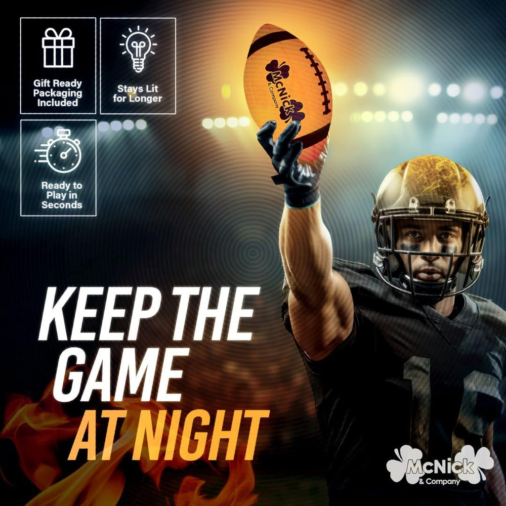 MCNICK & COMPANY Glow Football built-in pump for quick setup.
