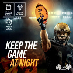 MCNICK & COMPANY Glow Football built-in pump for quick setup.