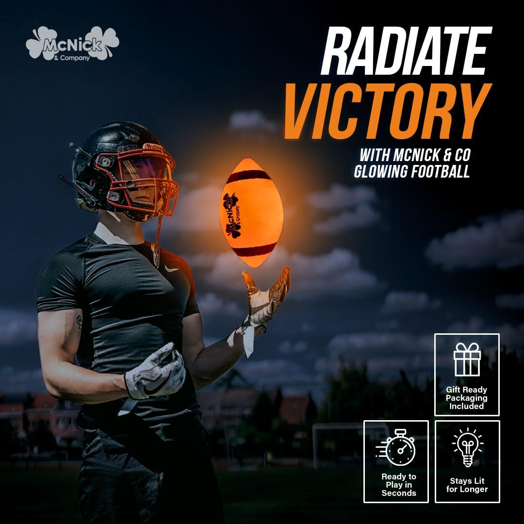 MCNICK & COMPANY Glow Football durable, water-resistant shell for rough play.