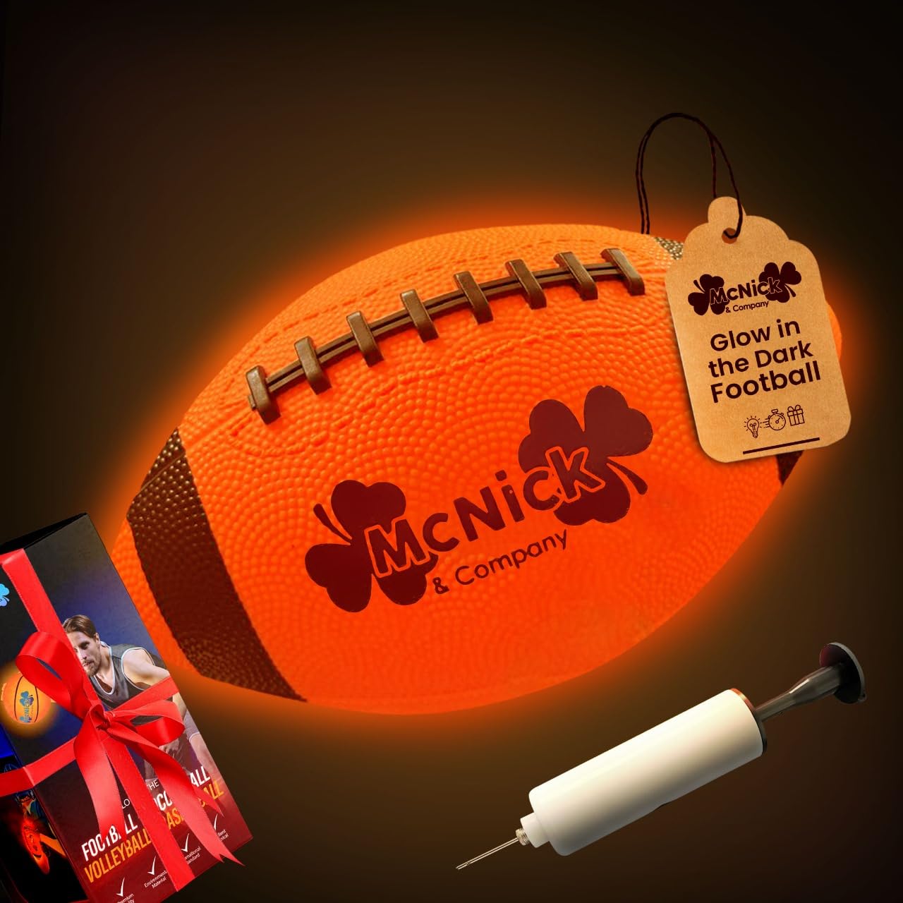 MCNICK & COMPANY Glow Football easy setup—batteries installed and ready.