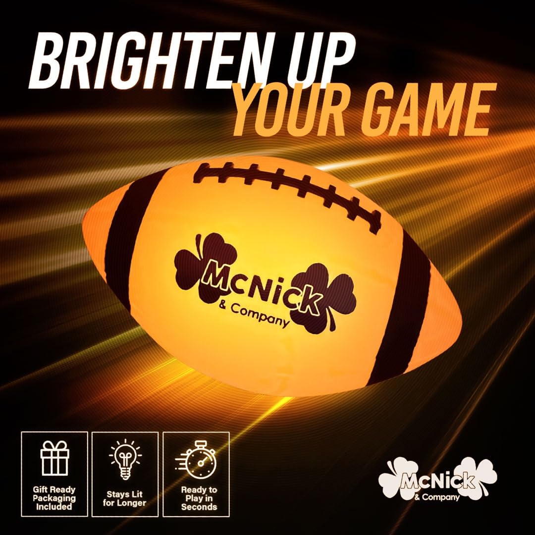 MCNICK & COMPANY Glow Football weather-resistant exterior for outdoor fun.