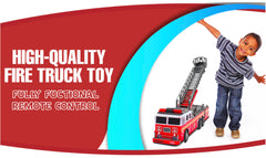 MCNICK & COMPANY remote control fire engine in action with responsive controls.