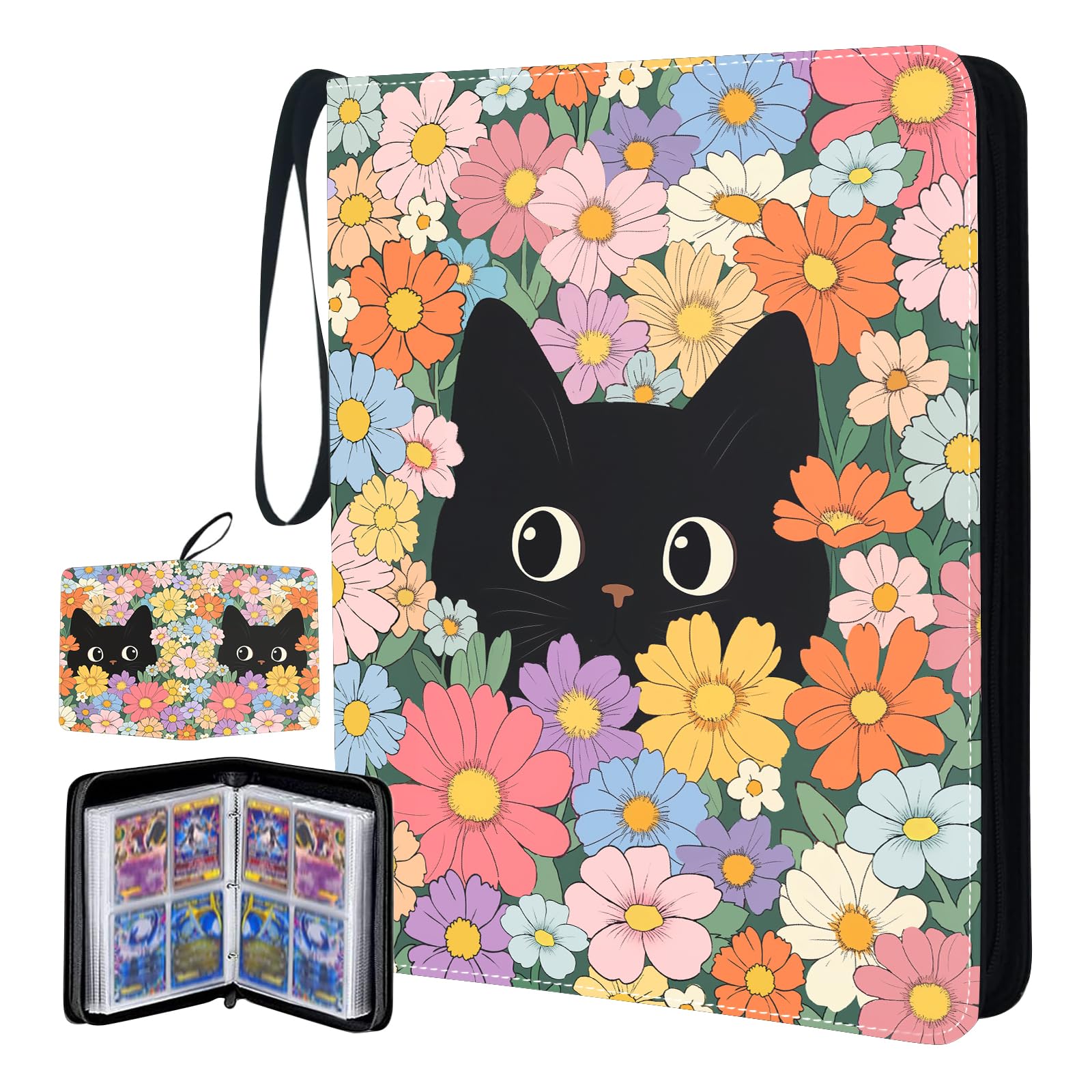 MCPESAS Girl Card Binder with four-pocket cover for organized on-the-go storage.