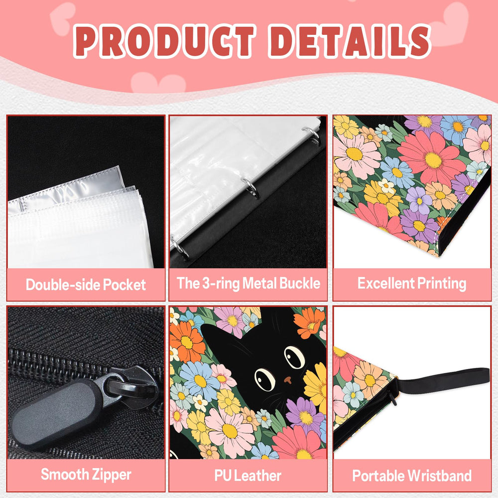 Zipper closure keeps cards secure during transport.
