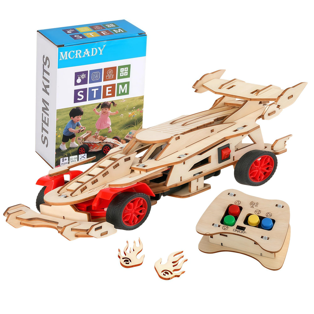MCRADY STEM toy RC car build: hands-on learning and engineering exploration.