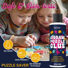 MCTRHG Finished puzzle on a shelf, preserved with a glossy protective layer.