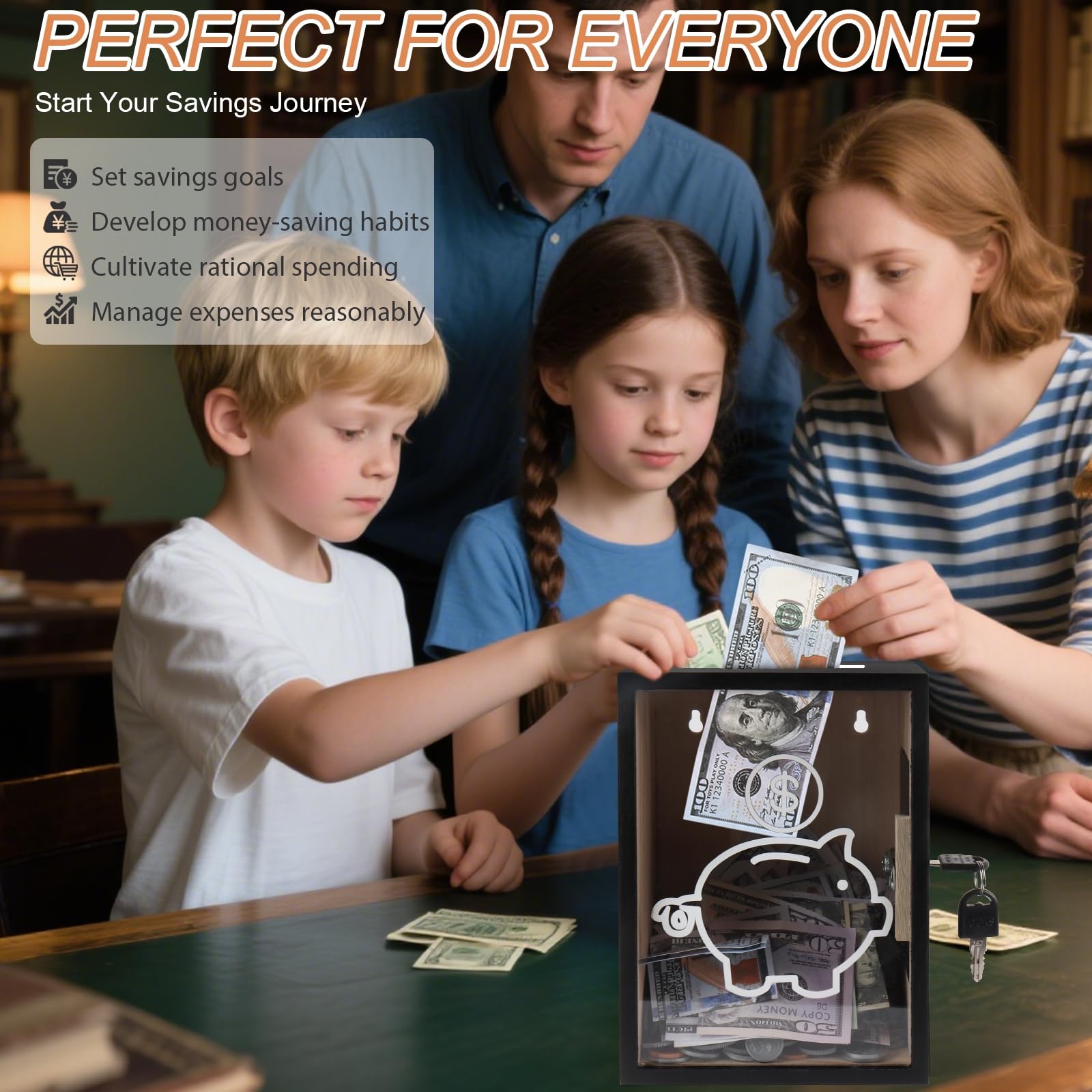 Mczxon gift-ready piggy bank for kids and adults.