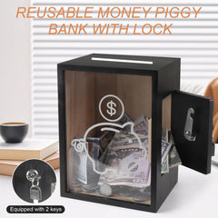 Mczxon large-capacity piggy bank highlights 4/5 gallon size and coin storage.