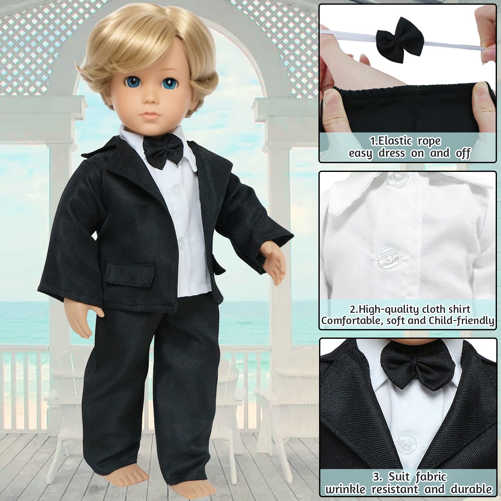 MCZQXW boy doll suit jacket adds smart, wrinkle-free styling.