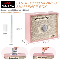 Mczxon 10000 savings box with lock and keys for secure savings.