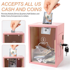 Mczxon large-capacity piggy bank holds thousands of coins and bills.