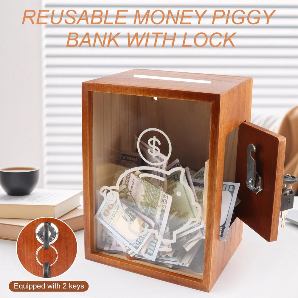Mczxon clear piggy bank 4-5 gallon capacity for larger savings