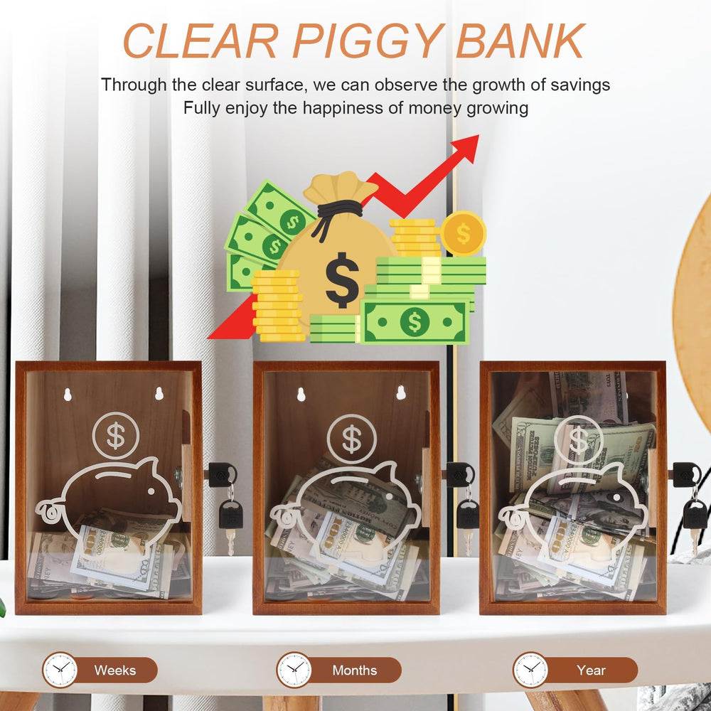 Mczxon clear coin-slot for coins and bills, convenient change management