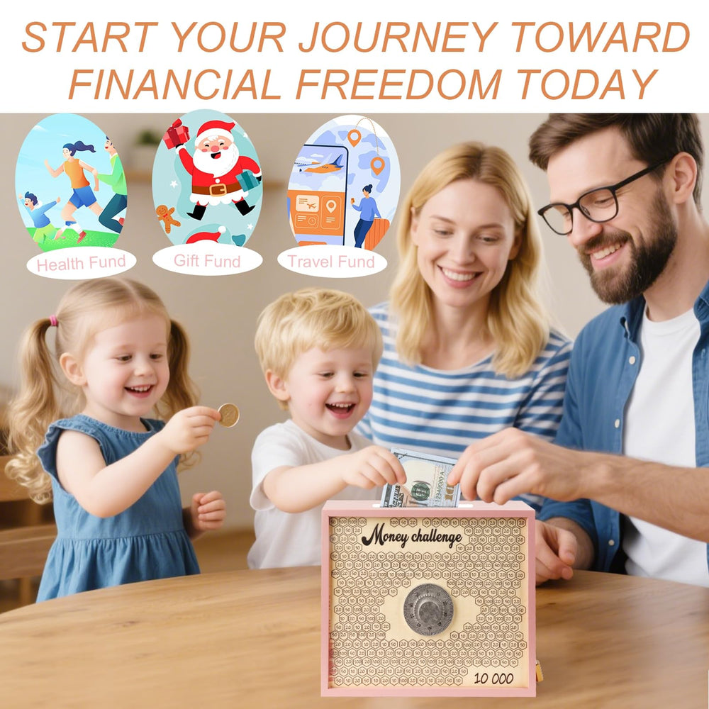 Mczxon savings box daily-tracking feature helps build saving habits.