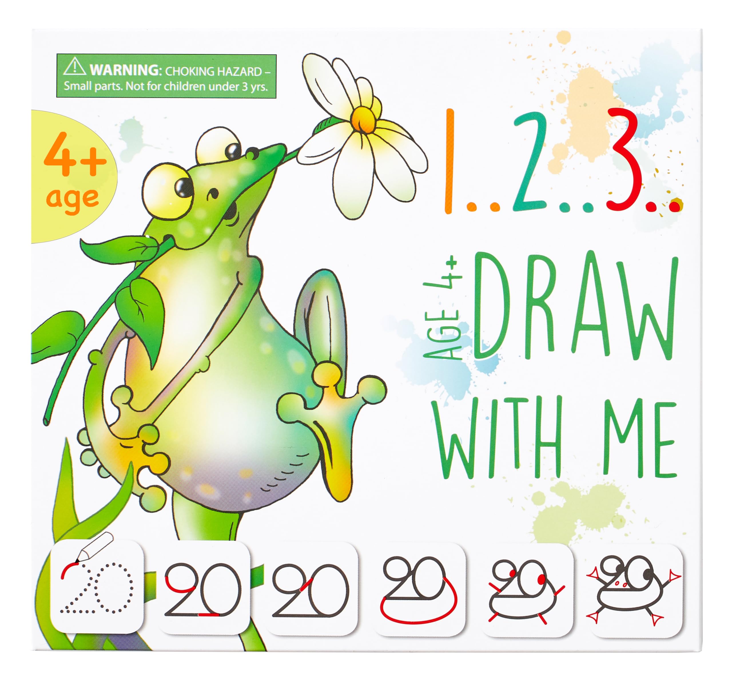 MD CREATIVE drawing-by-numbers cards showing numbers with animal illustrations for early recognition