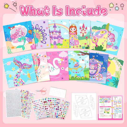 MDCGFOD Diamond Art Kit princess theme stickers for imaginative play