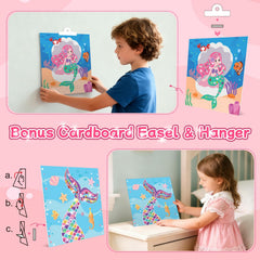 MDCGFOD Diamond Art Kit stick-and-place method shown for small hands